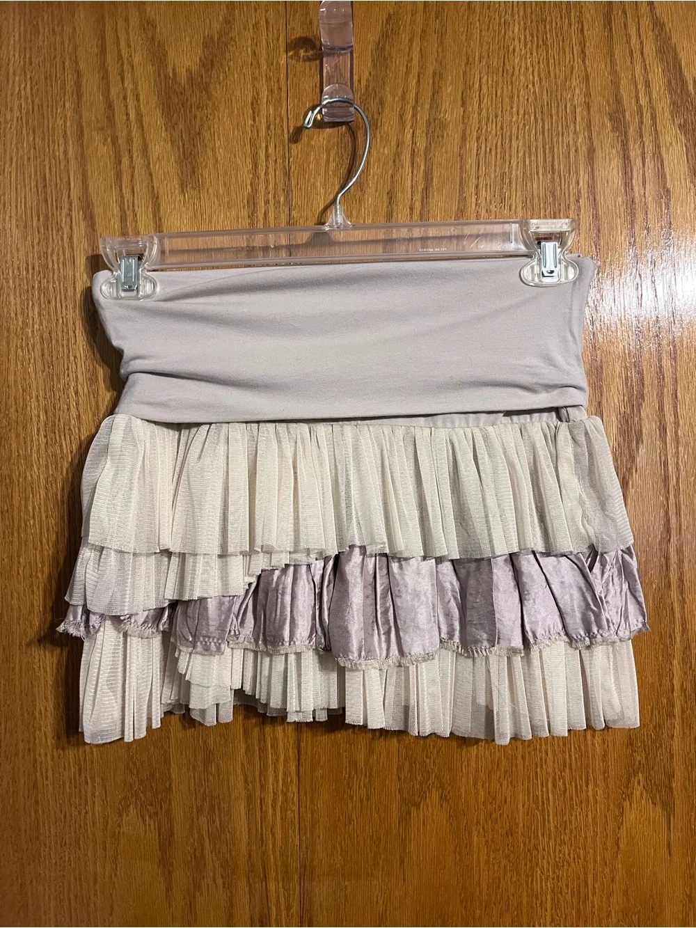 Free People Tiered Ruffle Mini Skirt in Cream